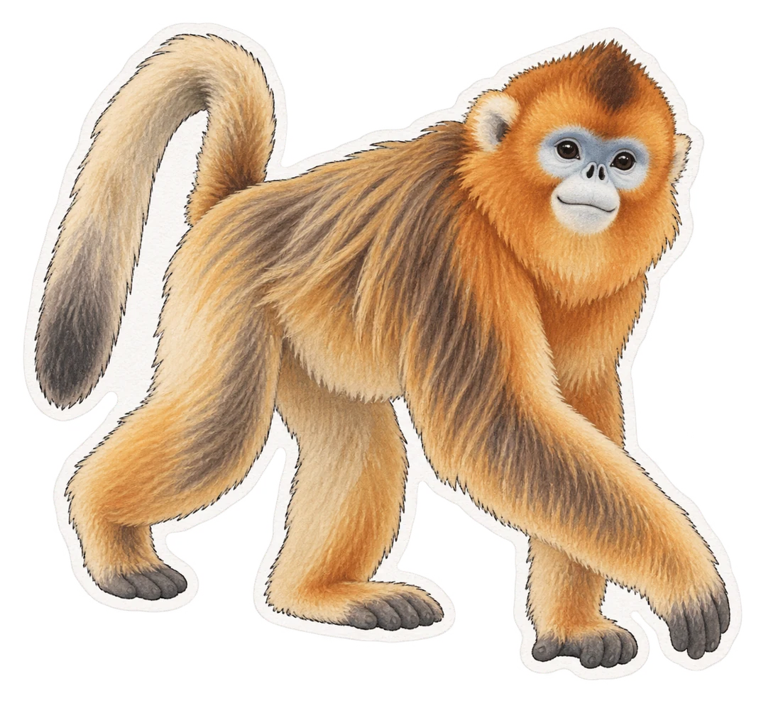 Le rhinopithèque de Roxellane (Rhinopithecus roxellana)