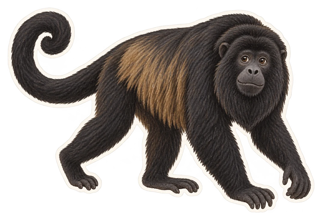 Le singe hurleur noir (Alouatta caraya)