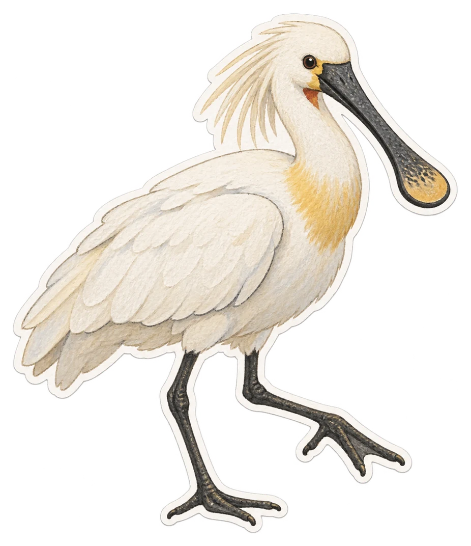 La spatule blanche (Platalea leucorodia)