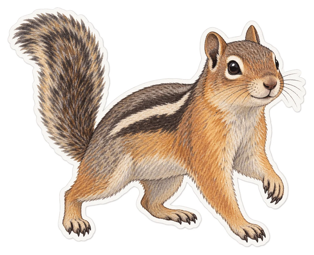 Le spermophile à manteau doré (Callospermophilus lateralis)