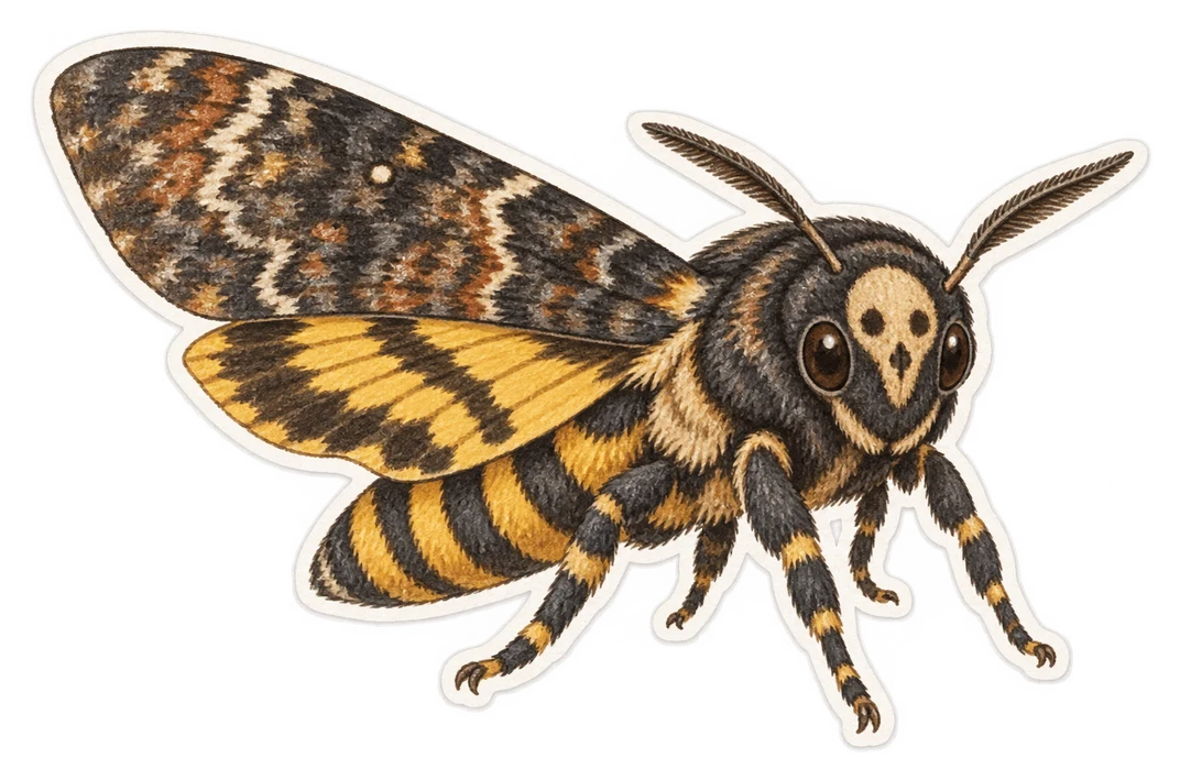 Le sphinx tête de mort asiatique (Acherontia styx)