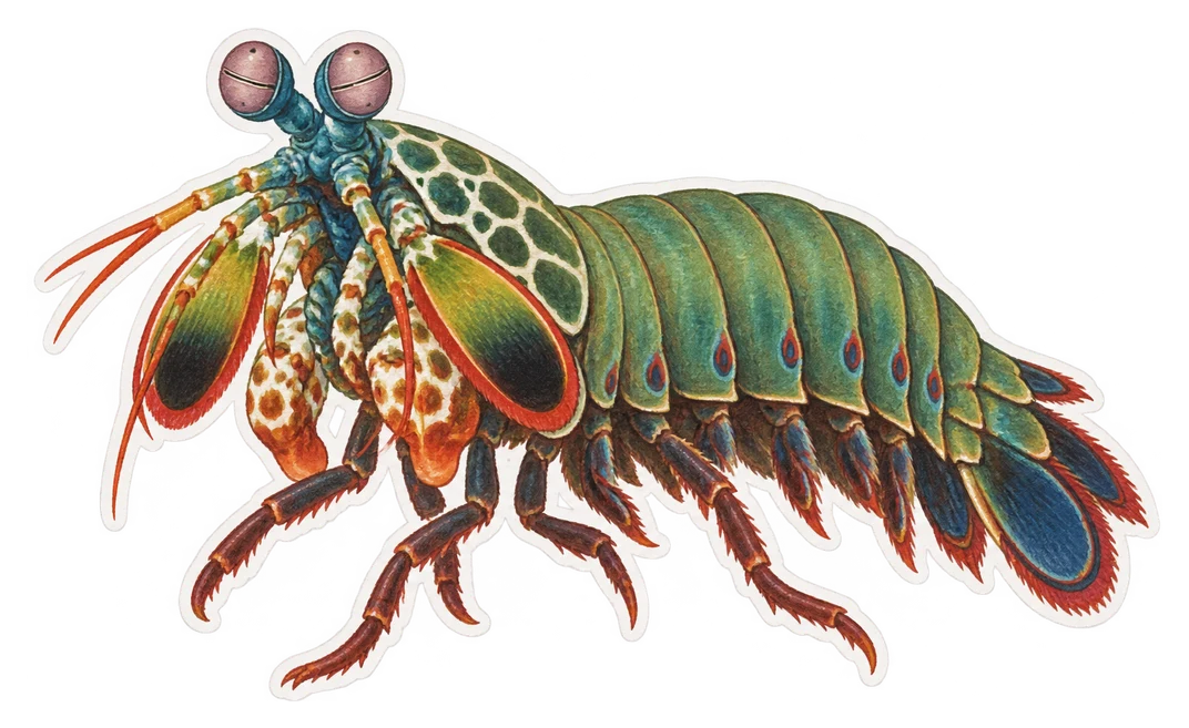 La squille multicolore (Odontodactylus scyllarus)