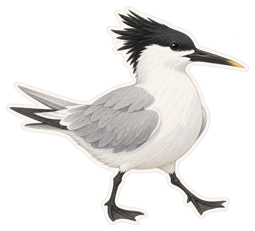 La sterne caugek (Thalasseus sandvicensis)