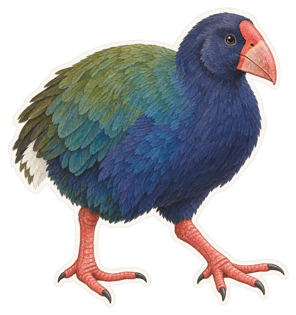 Le takahé du Sud (Porphyrio hochstetteri)