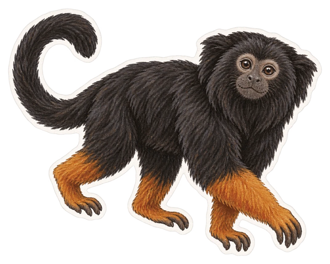 Le tamarin à mains rousses (Saguinus midas)
