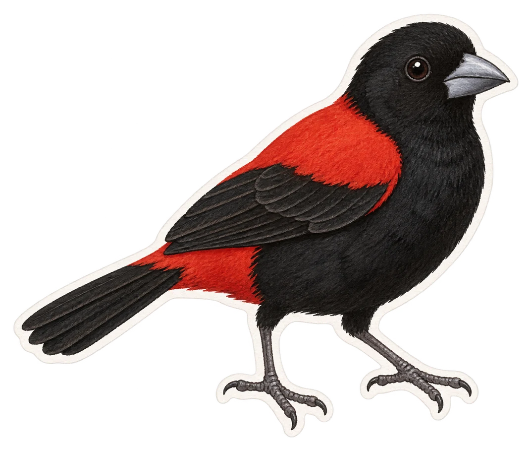 Le tangara à dos rouge (Ramphocelus dimidiatus)