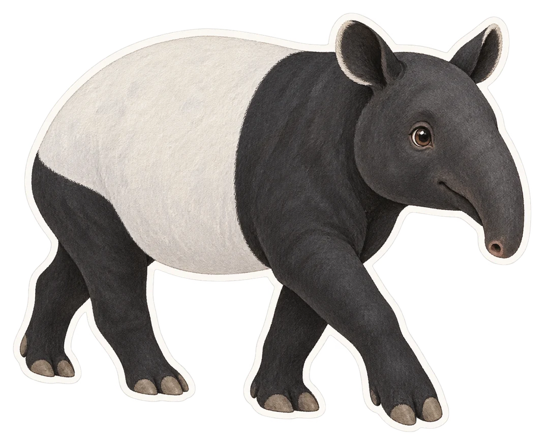 Le tapir de Malaisie (Tapirus indicus)