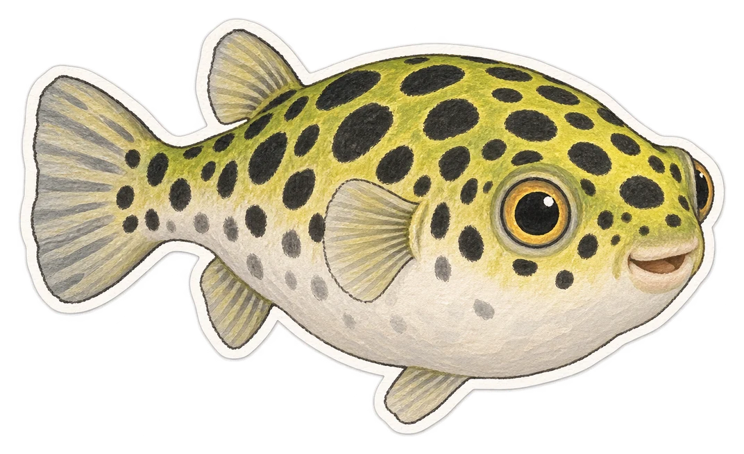 Le tétraodon vert tacheté (Dichotomyctere nigroviridis)