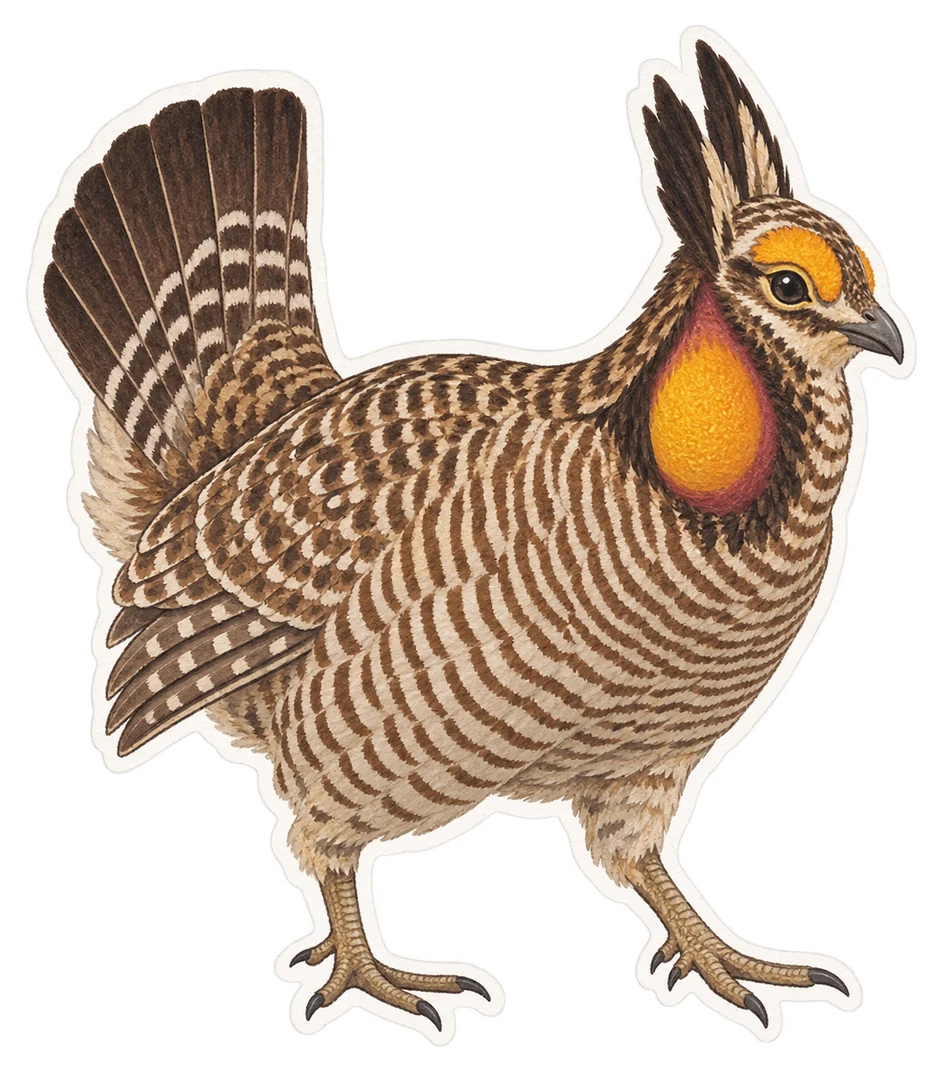Le tétras des prairies (Tympanuchus cupido)