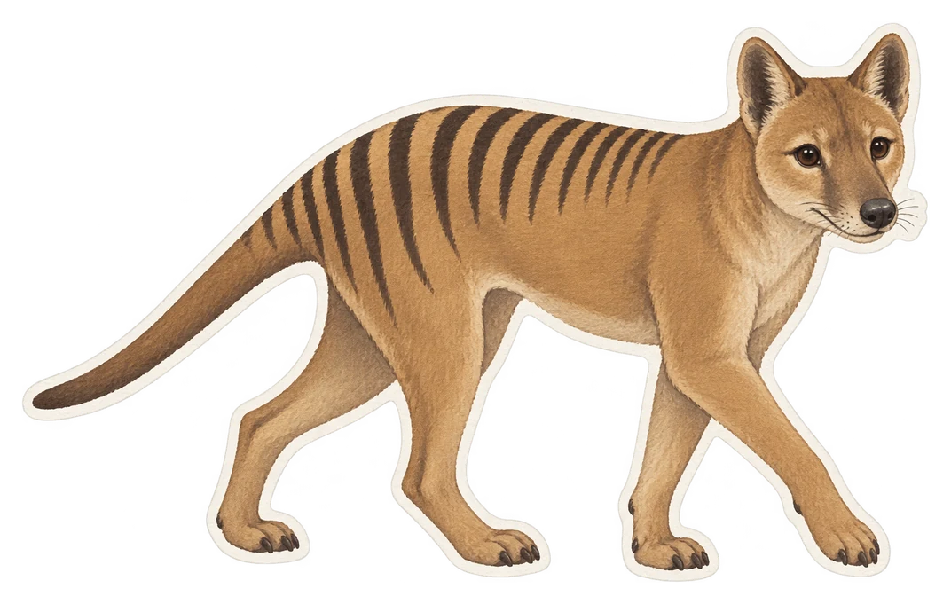 Le thylacine (Thylacinus cynocephalus)