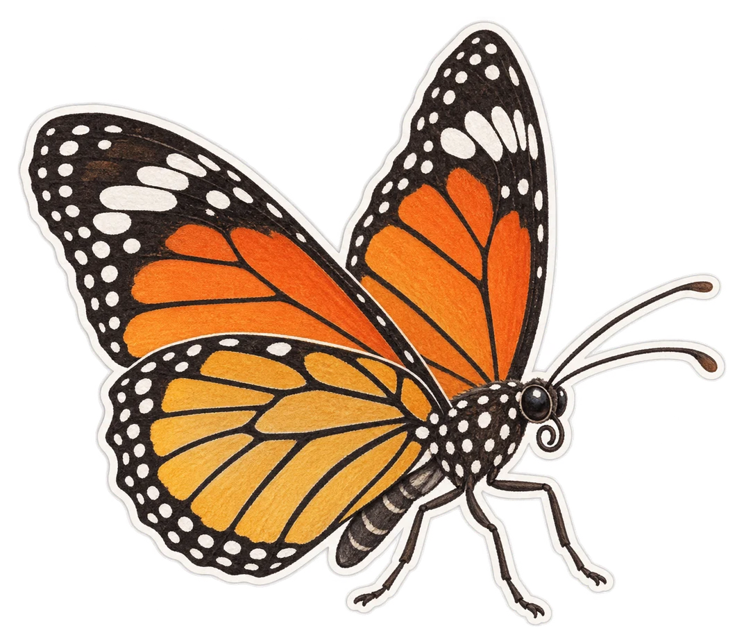 Le tigre commun (Danaus genutia)