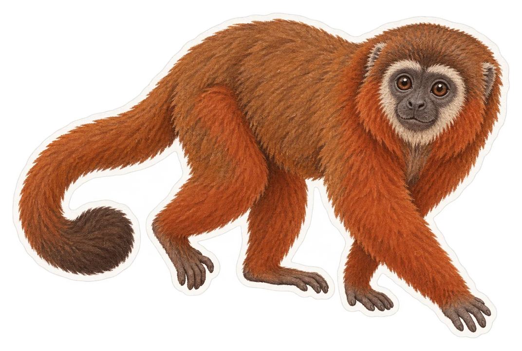 Le titi roux (Plecturocebus cupreus)