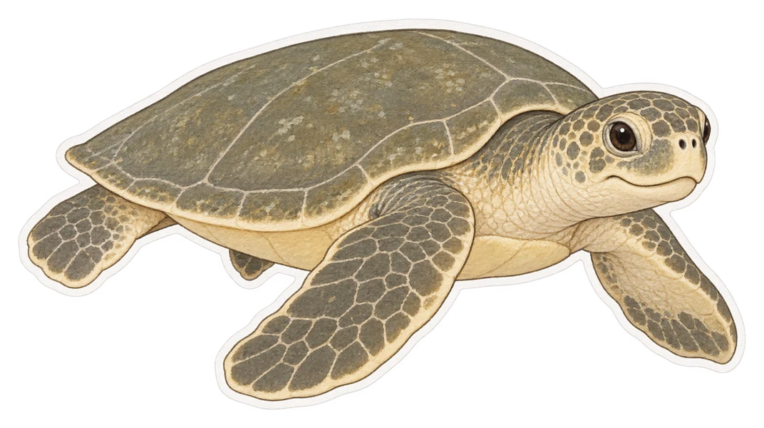 La tortue à dos plat (Natator depressus)