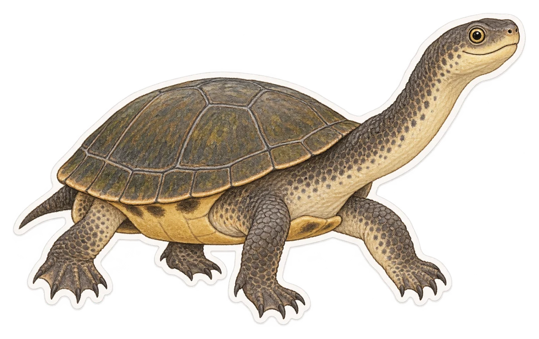La tortue à long cou d'Australie (Chelodina longicollis)