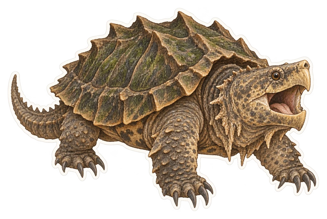 La tortue alligator (Macrochelys temminckii)