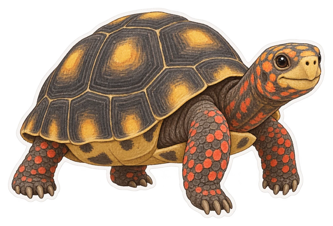 La tortue charbonnière à pattes rouges (Chelonoidis carbonaria)