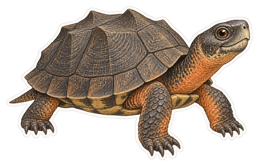 La tortue des bois (Glyptemys insculpta)
