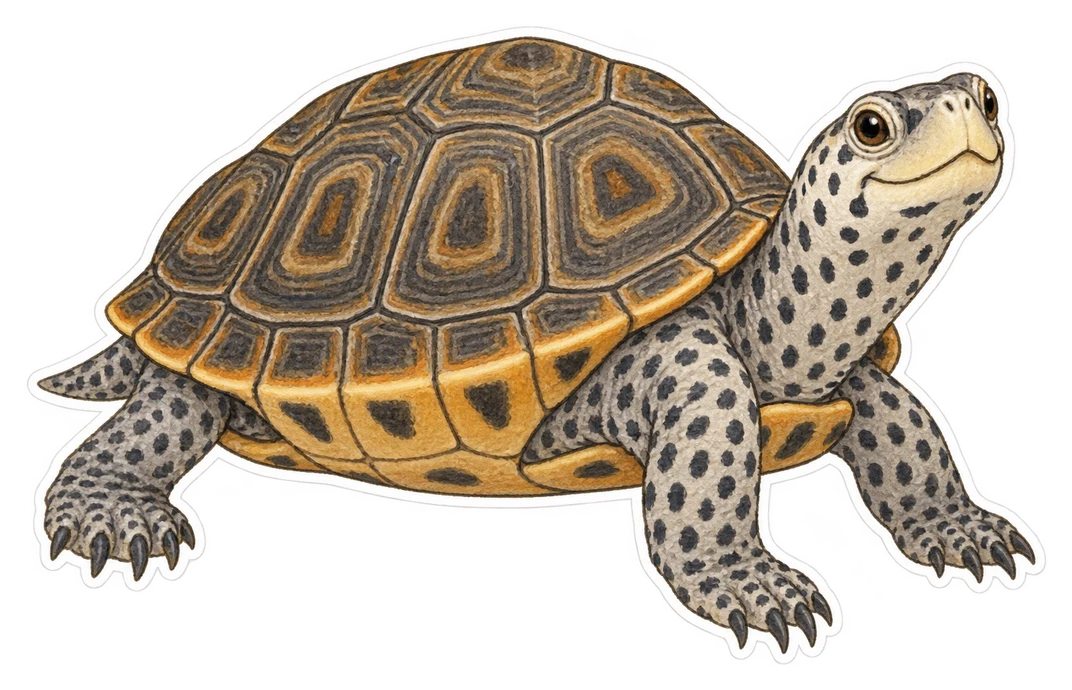 La tortue diamant (Malaclemys terrapin)