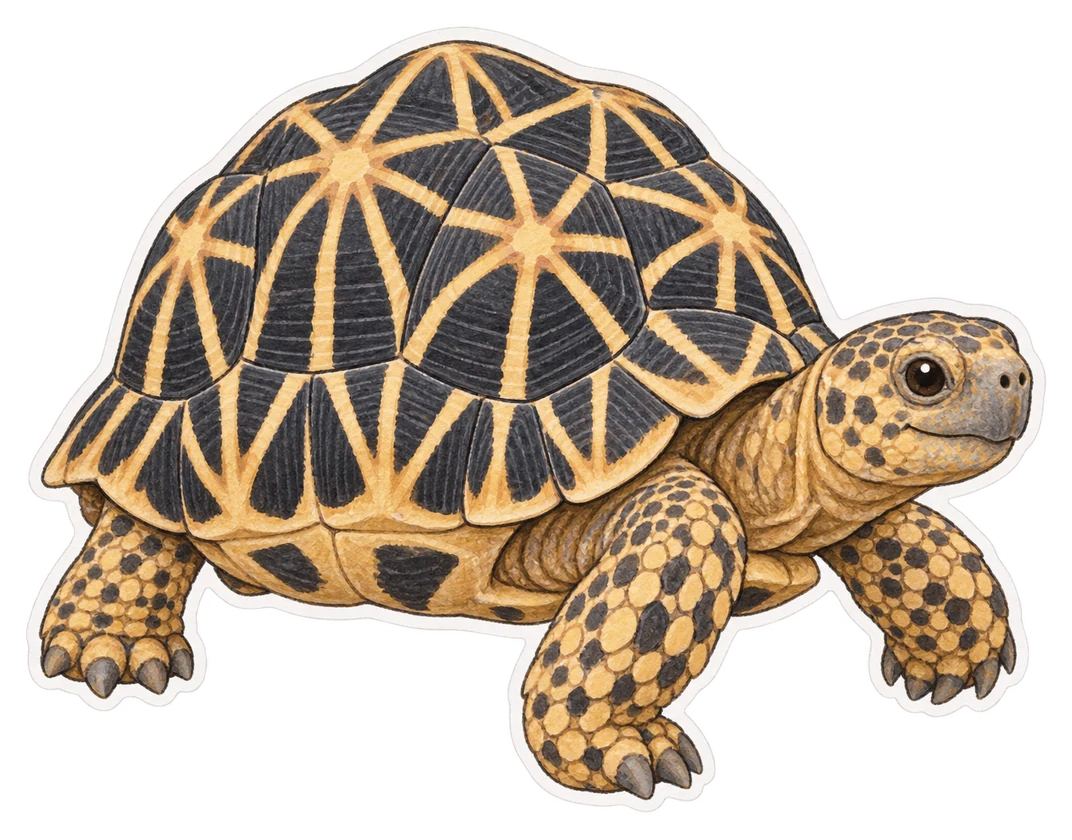 La tortue étoilée d'Inde (Geochelone elegans)