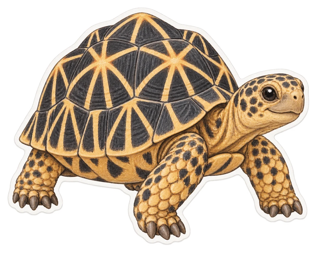 La tortue étoilée de Birmanie (Geochelone platynota)