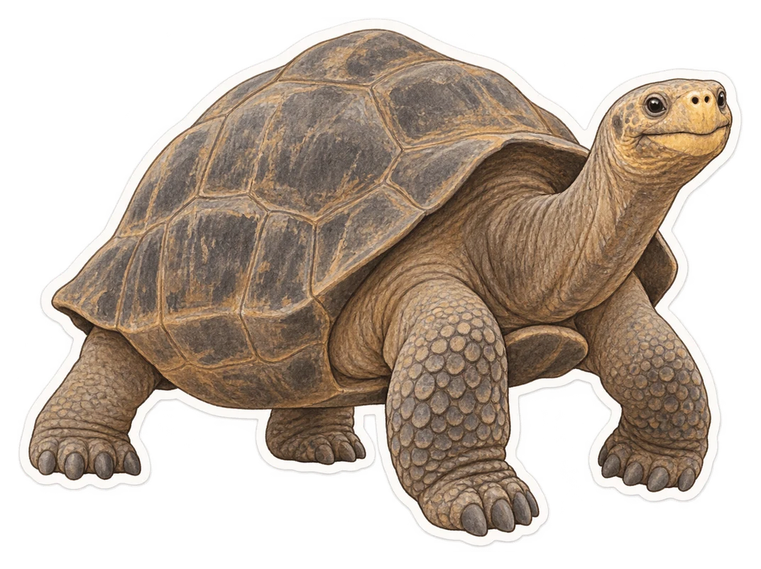 La tortue géante du volcan Wolf (Chelonoidis becki)