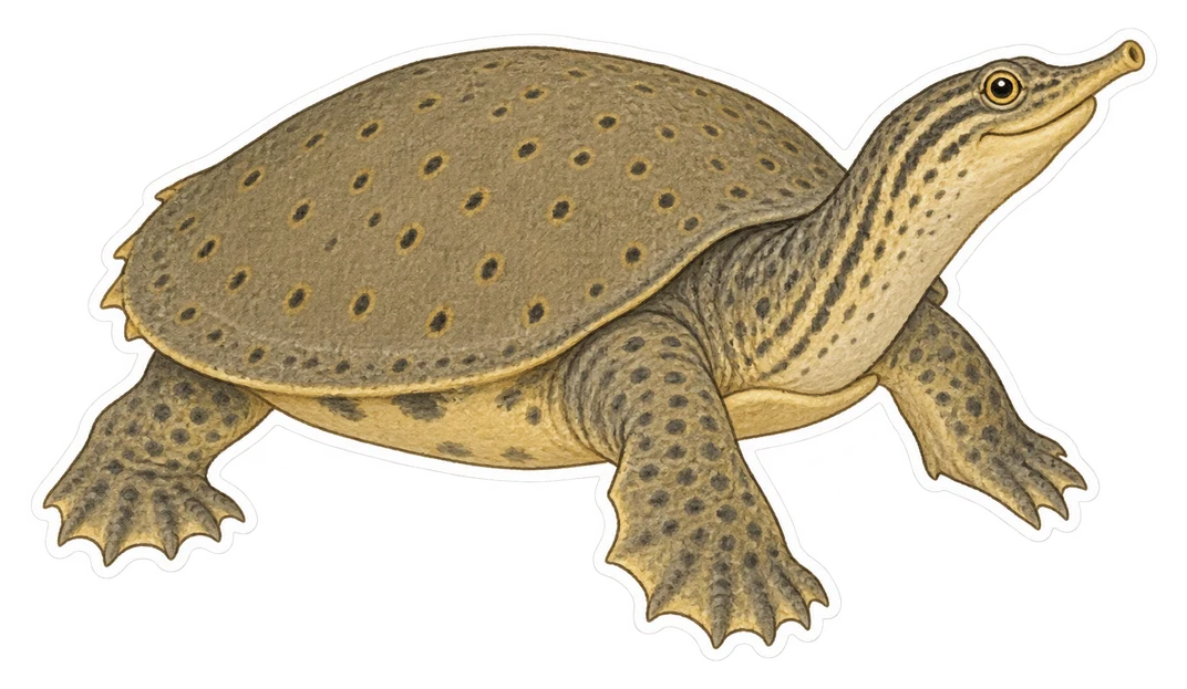 La tortue molle à épines (Apalone spinifera)