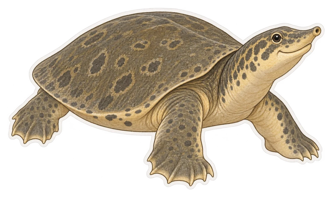 La tortue molle de Cantor (Pelochelys cantorii)