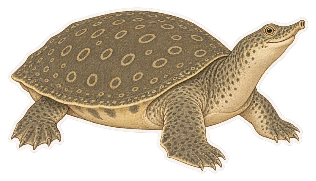 La tortue molle géante indienne (Chitra chitra)