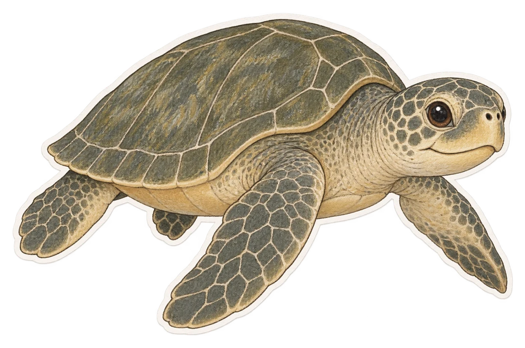 La tortue olivâtre (Lepidochelys olivacea)