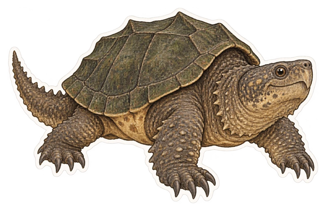 La tortue serpentine (Chelydra serpentina)