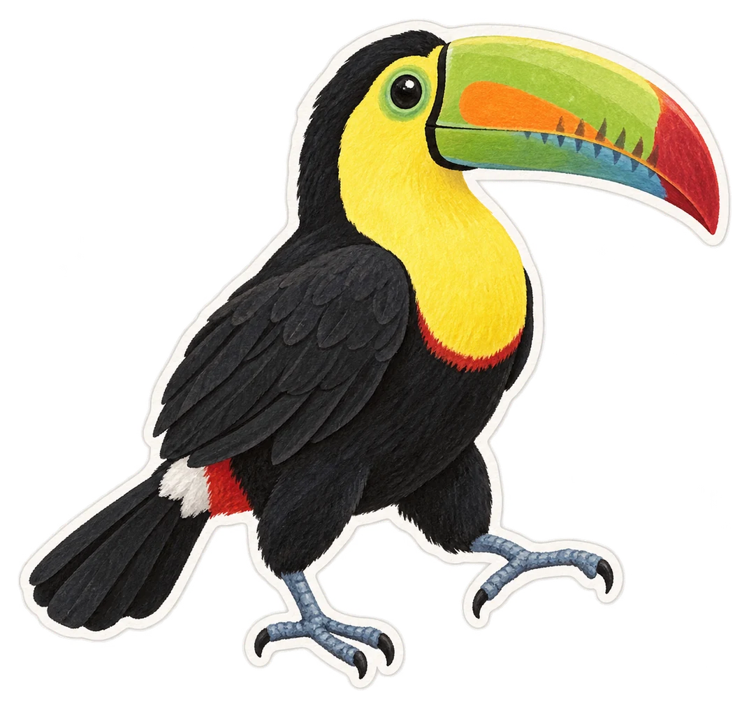 Le toucan à carène (Ramphastos sulfuratus)