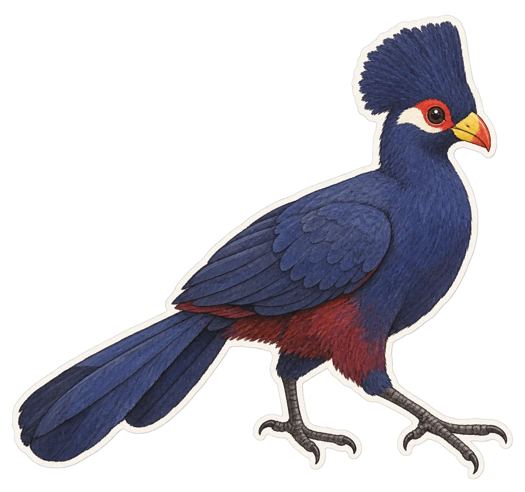 Le touraco violet (Musophaga violacea)