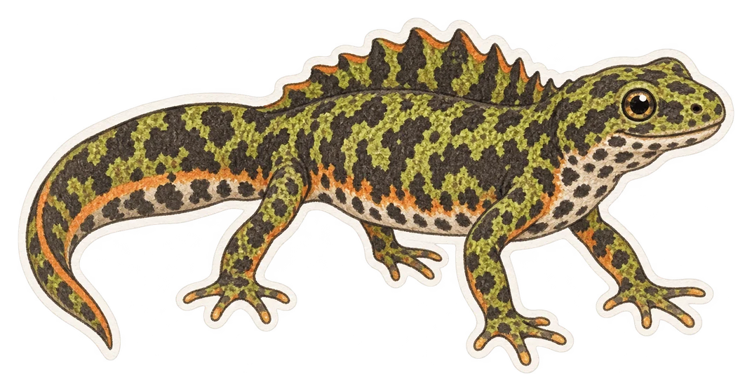 Le triton marbré (Triturus marmoratus)