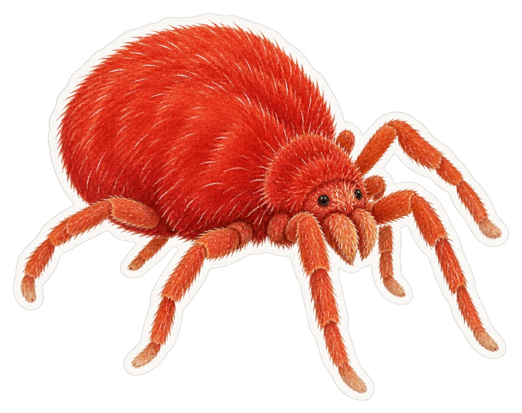 Le trombidion soyeux (Trombidium holosericeum)