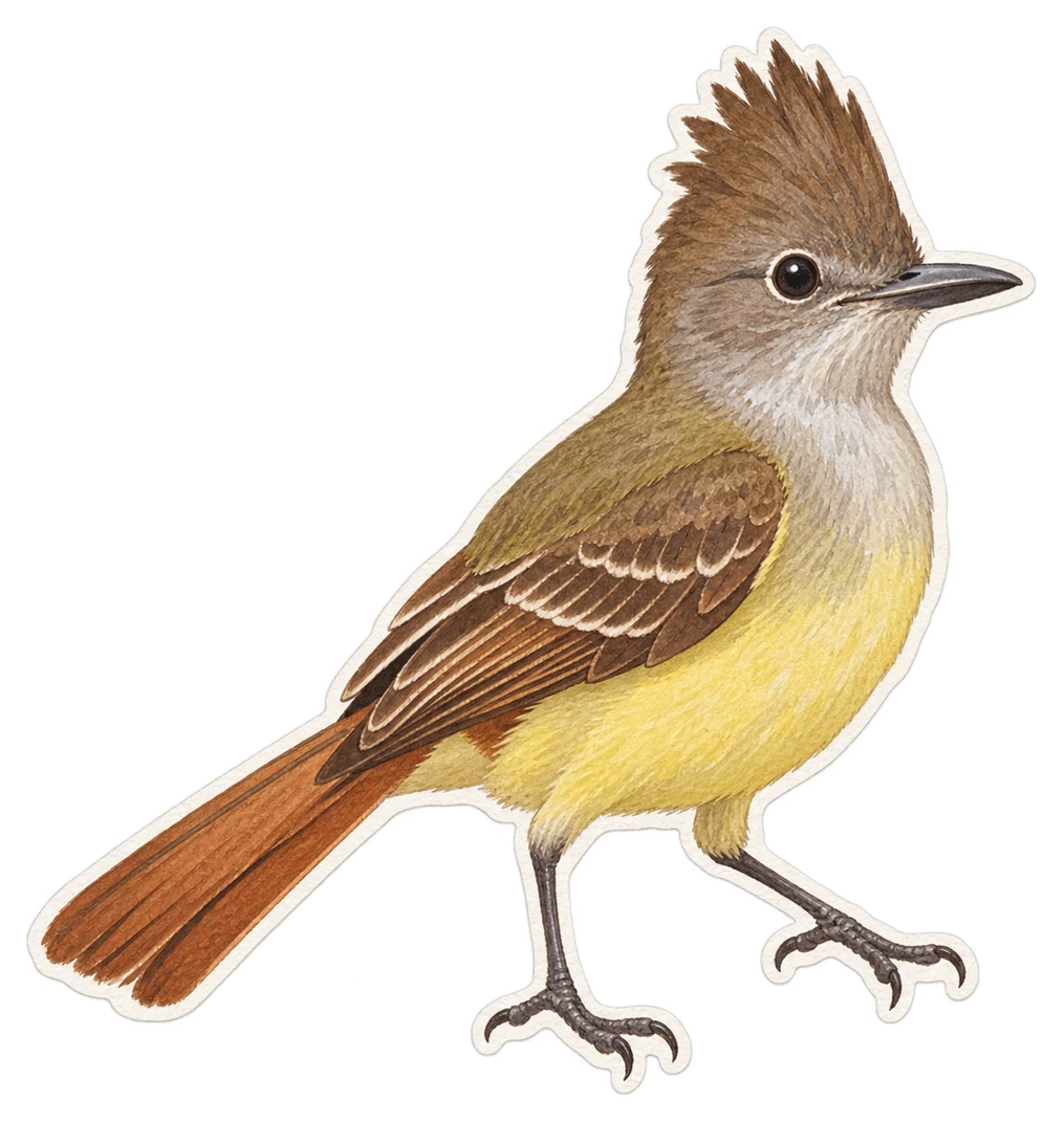 Le tyran huppé (Myiarchus crinitus)