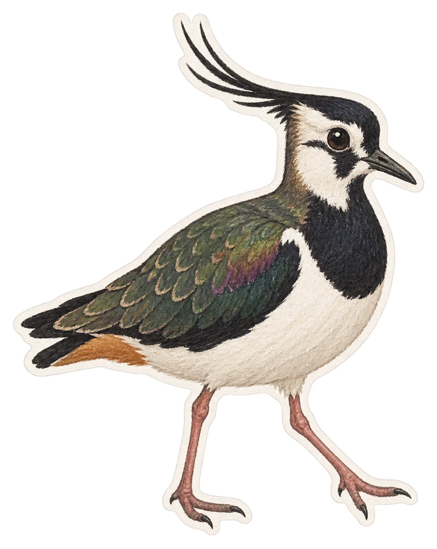 Le vanneau huppé (Vanellus vanellus)