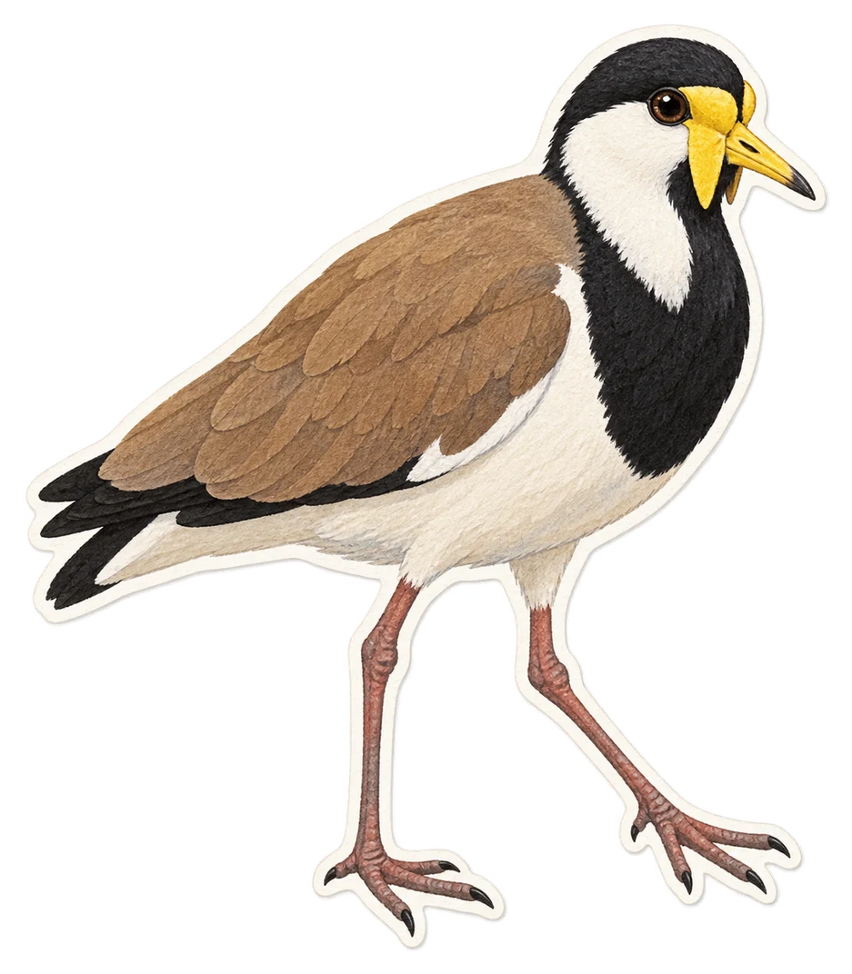 Le vanneau soldat (Vanellus miles)