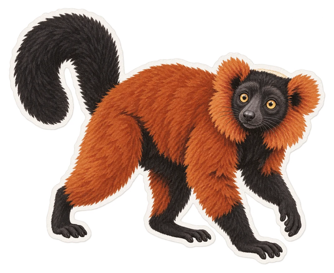 Le vari roux (Varecia rubra)