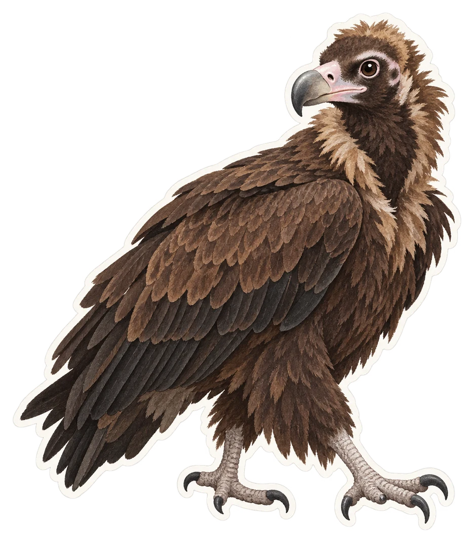 Le vautour moine (Aegypius monachus)