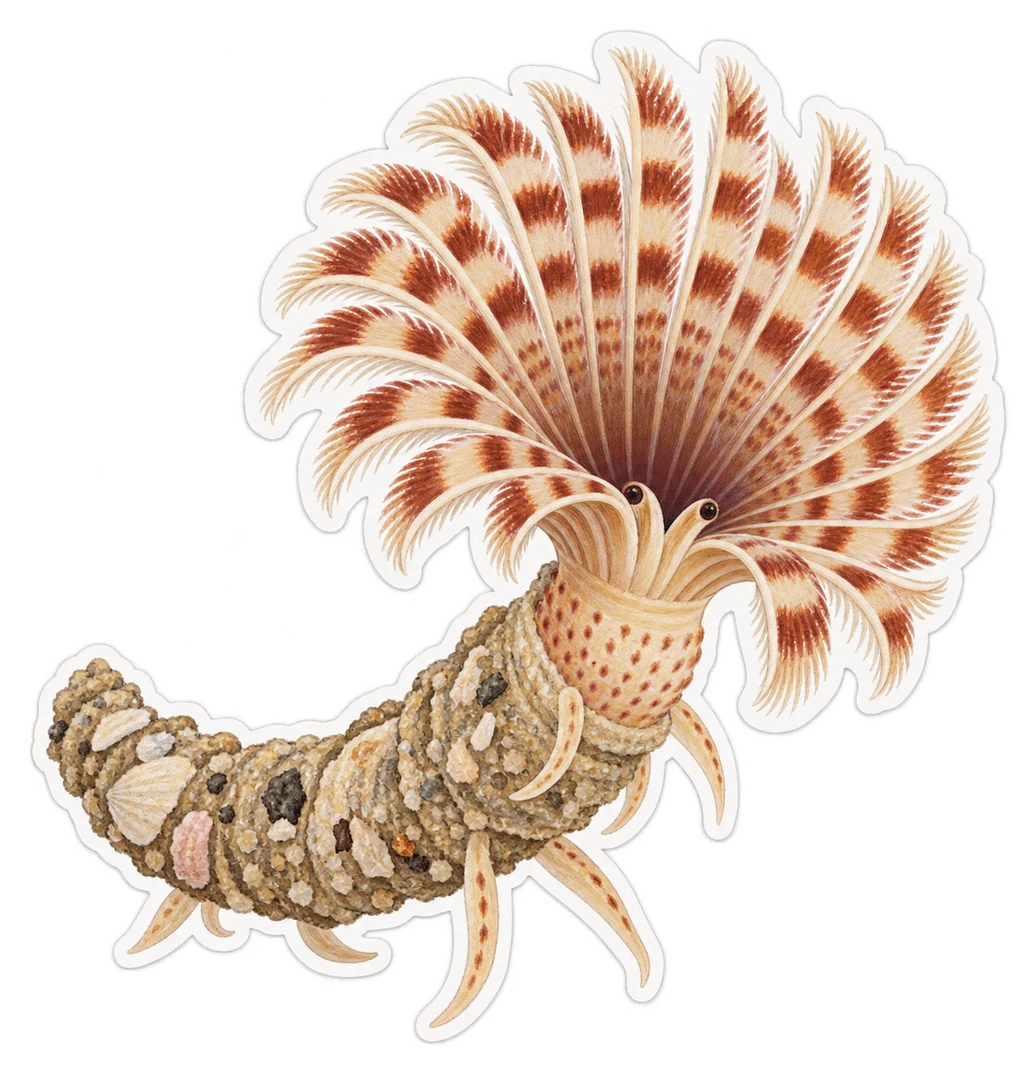 Le ver plumeau (Myxicola infundibulum)
