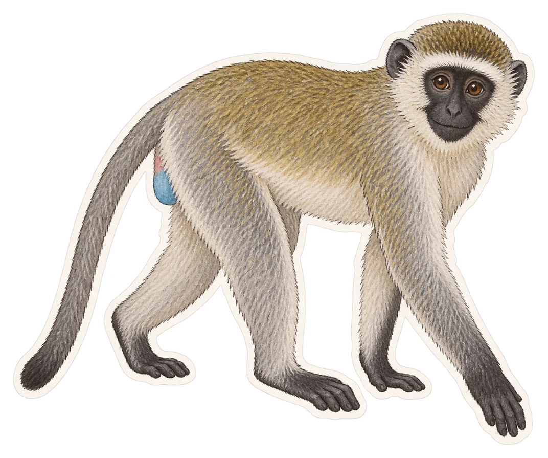 Le vervet (Chlorocebus pygerythrus)