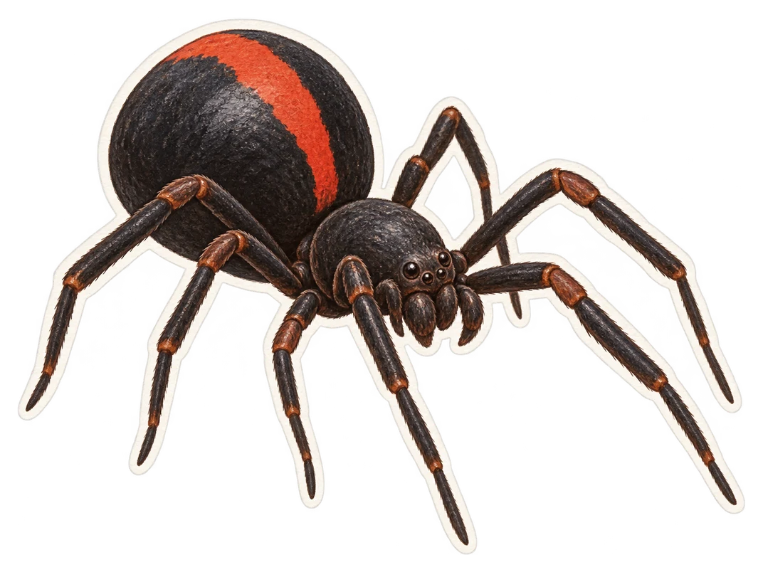 La veuve noire à dos rouge (Latrodectus hasselti)