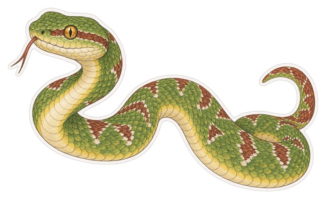 La vipère à fosse de Salazar (Trimeresurus salazar)