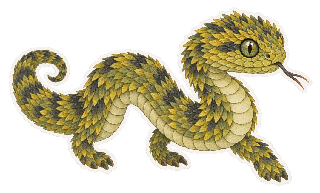 La vipère des buissons hérissée (Atheris hispida)