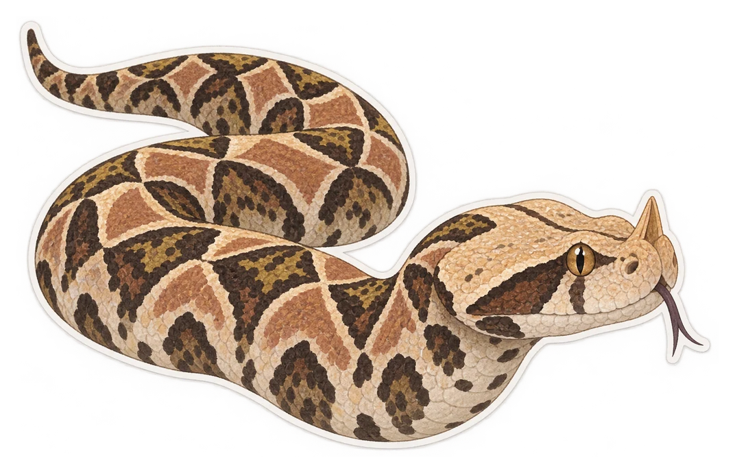 La vipère du Gabon (Bitis gabonica)