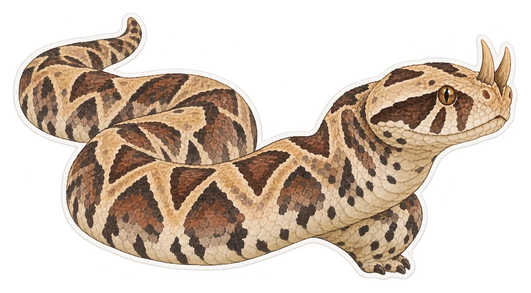 La vipère rhinocéros (Bitis nasicornis)
