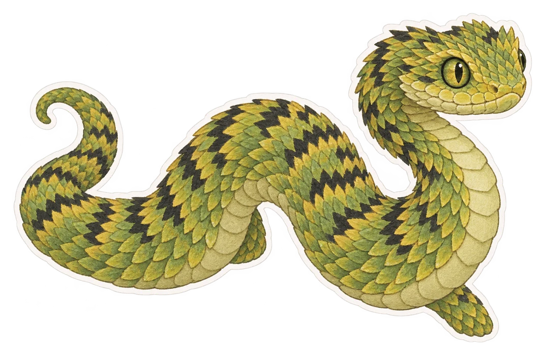 La vipère verte de l’Ouest (Atheris chlorechis)