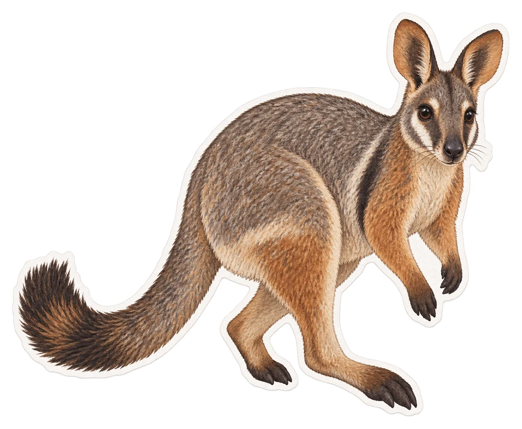 Le wallaby des rochers à queue touffue (Petrogale penicillata)