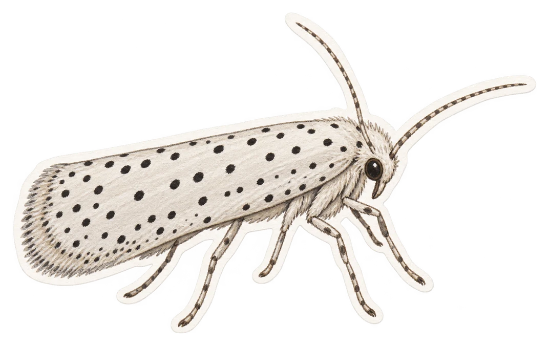 L'yponomeute du fusain (Yponomeuta cagnagella)