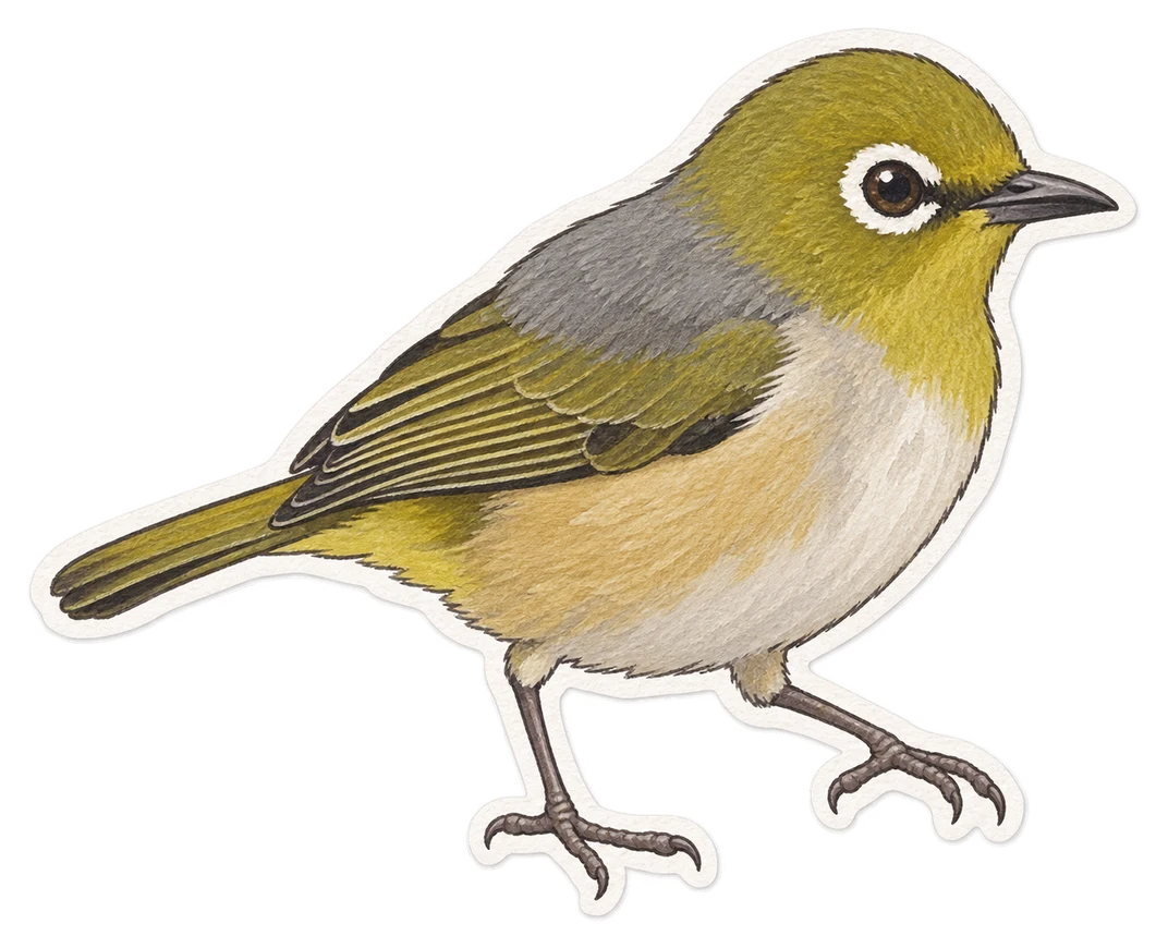 Le zostérops à dos gris (Zosterops lateralis)